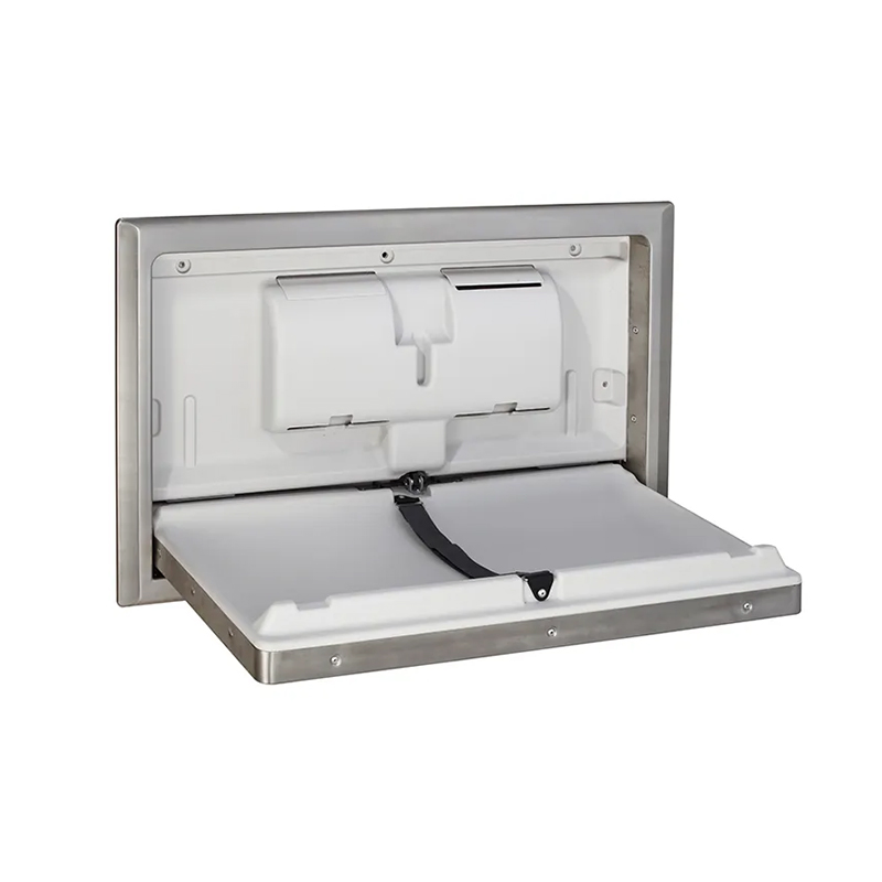 Public Washrooms Recessed Baby Diaper Changing Station Stainless Steel Baby Changer Table