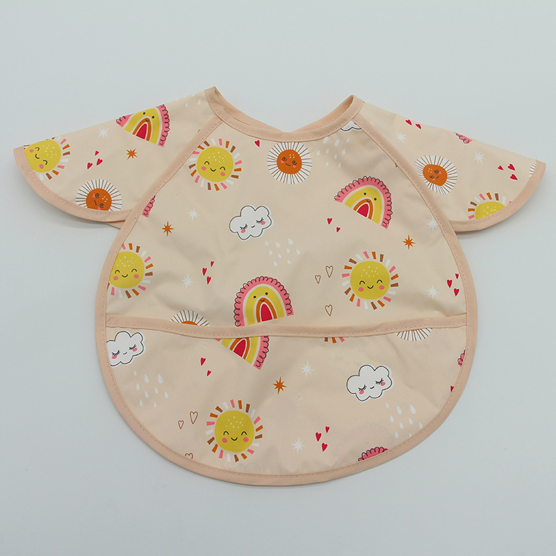 Summer Thin Children's Coveralls and Aprons, Baby Food Pockets, Sleeveless and Light Twill Fabric Boys and Girls for Bibs