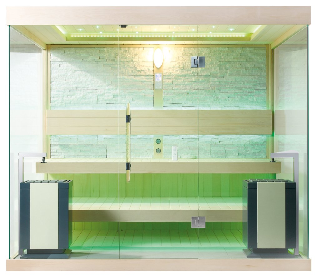 Люкс сауна из массива дерева с панелью управления