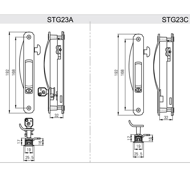 Sliding Door Window Hardware Accessories Sliding Latch Touch Lock