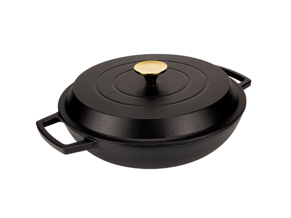 Овальная эмалированная кастрюля с цветным дизайном