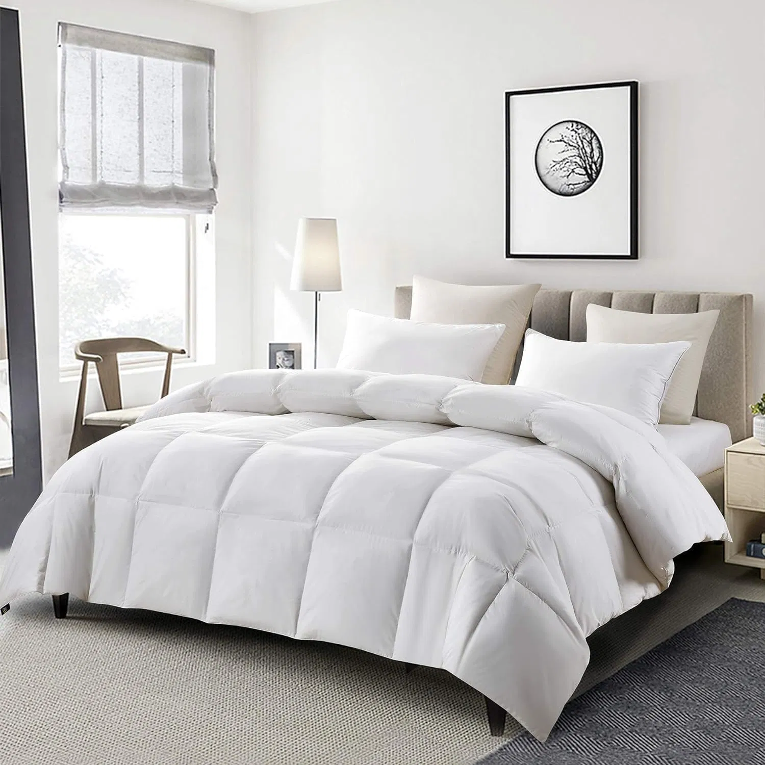 Luxurious Goose Down Fiber Comforter for All Seasons