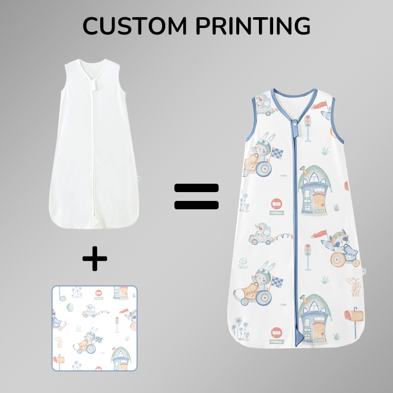 Bamboo Cotton Baby Clothes Tog 0.5-2.5 Newborn Sleep Sack Breathable Zipper Cute Printed & Solid Color Baby Sleeping Bag Baby Products