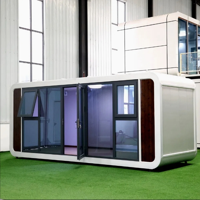 Camp Prefab Capsule Tiny Cabin Mobile Prefabricated Modern Capsule Homes Apple Cabin House
