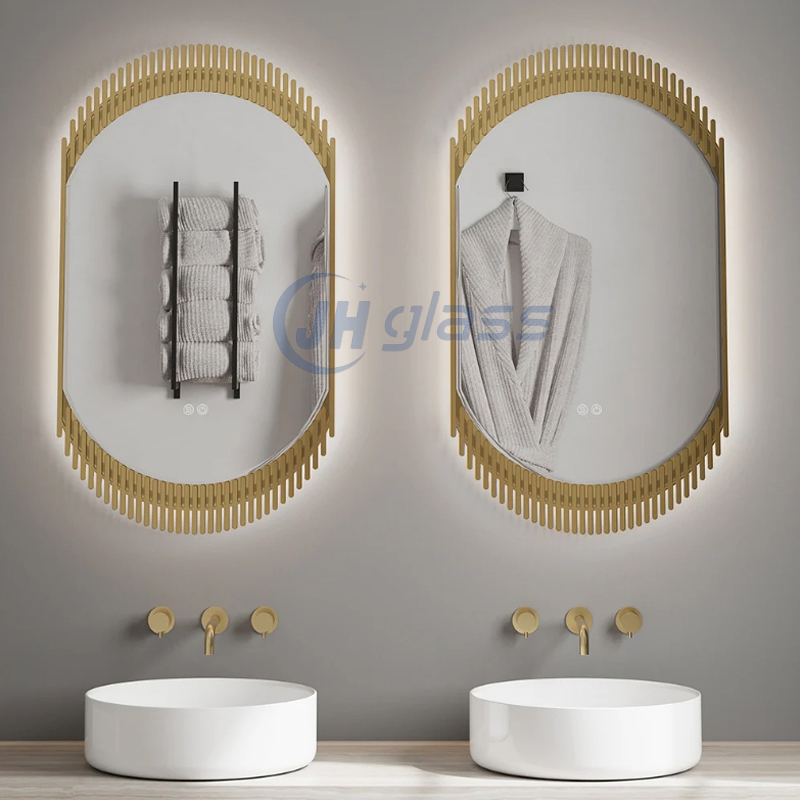 Home Decoration Metal Frame Back Light with Defog LED Bathroom Wall Mirror