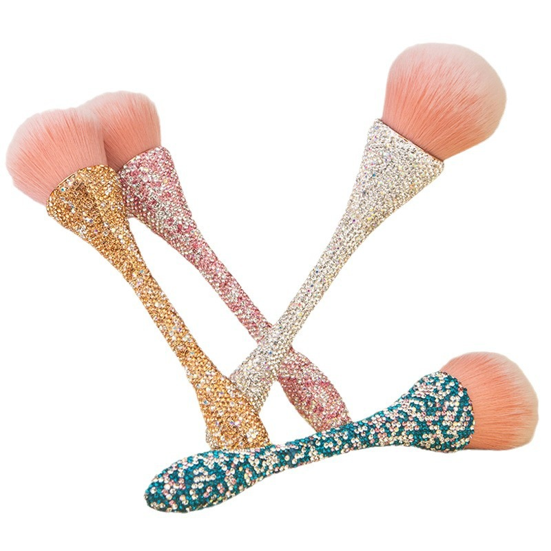 Handmade Luxury Glitter Cosmetic Tools Crystal Diamond Foundation Makeup Brush with Rhinestones