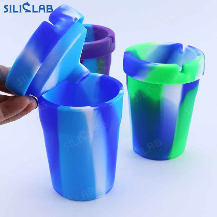 Car Ashtray Soot Collector Cylinder Smokeless Colorful Silicone Portable Ashtray Ash Tray
