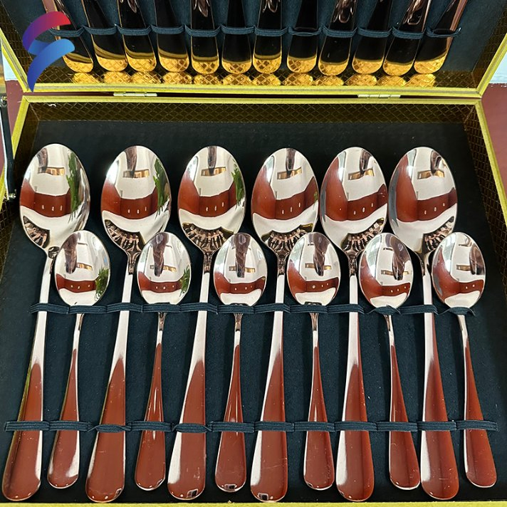 Hot Selling PCS Gift Set Western Tableware Stainless Steel Cutlery Set with Box 24 PCS Flatware Set