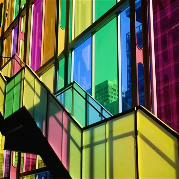 Black Green Blue Pink Color Glass Tinted Float Building Design Glass