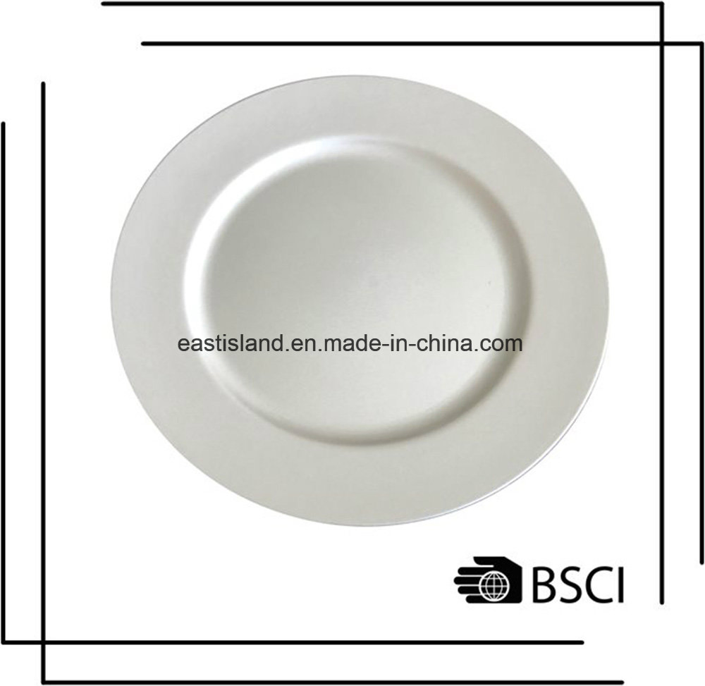 Promotion Gift Banquet Wedding Holiday Silver Decorative Charger Plate