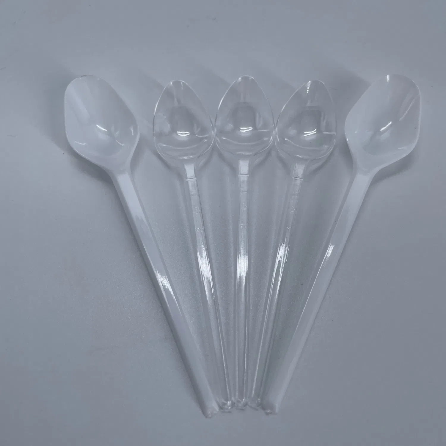 Eco Friendly Compostable Plastic Cutlery PLA White Foldable Spoon for Cream Dessert
