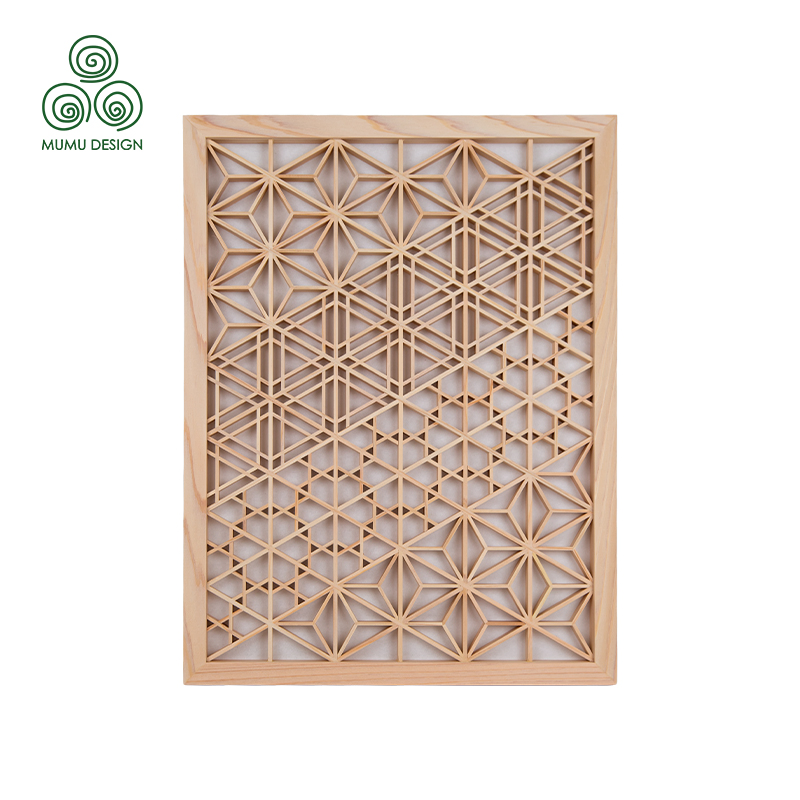 Mumu Eco Friendly Hinoki Wood Kumiko Screen for Interior Wall