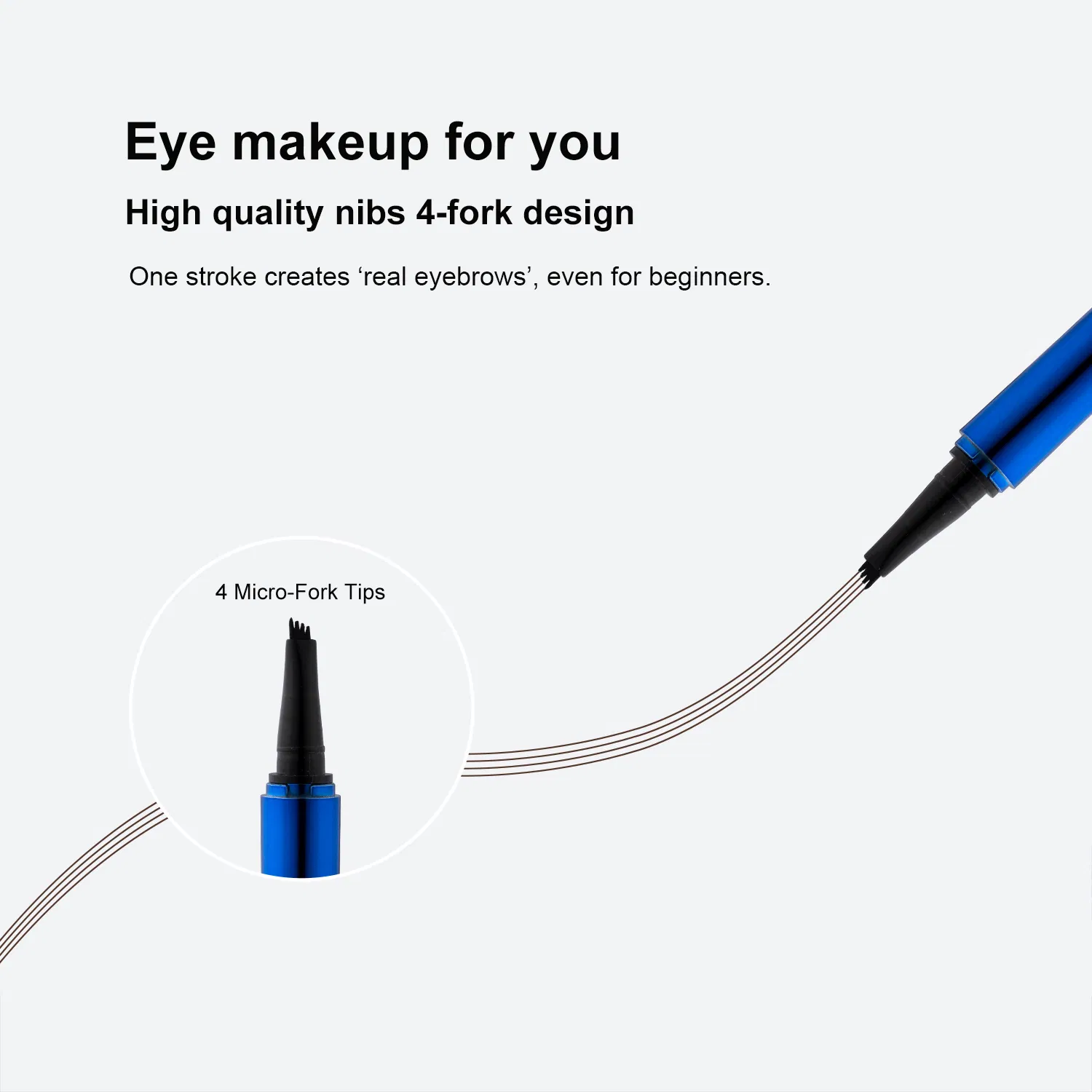 Best Waterproof Long Lasting Black Brow Eyebrow Pencil 4-Fork-Tip Wholesale Cosmetics