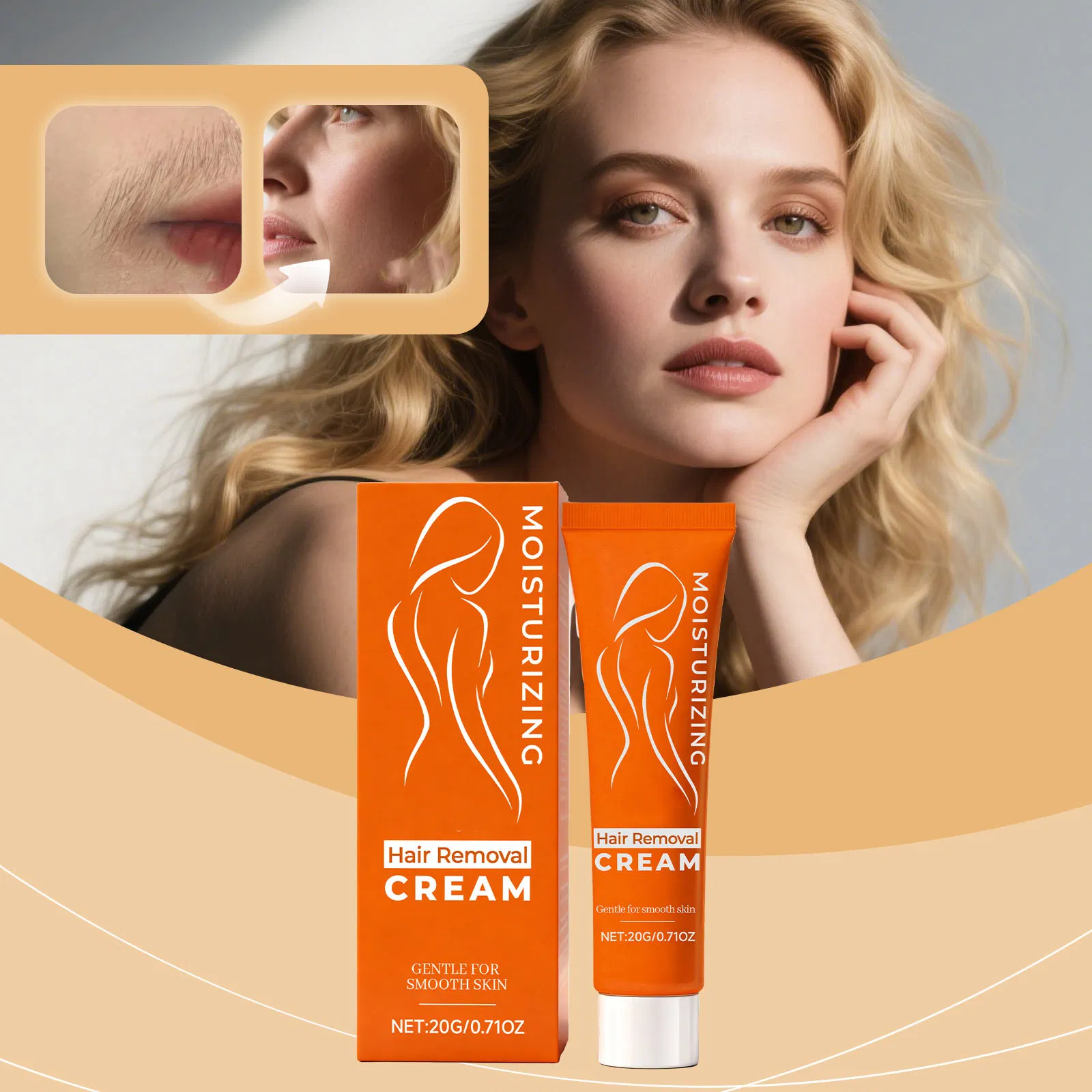 Facial Hair Removal Cream Painless Gentle Hair Removing Nourishment Prevent Dryness Hair Removal Cream for Women