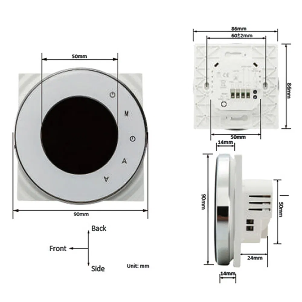 Black Panel Touch Screen Thermostat for Water/Gas Boiler Heating System