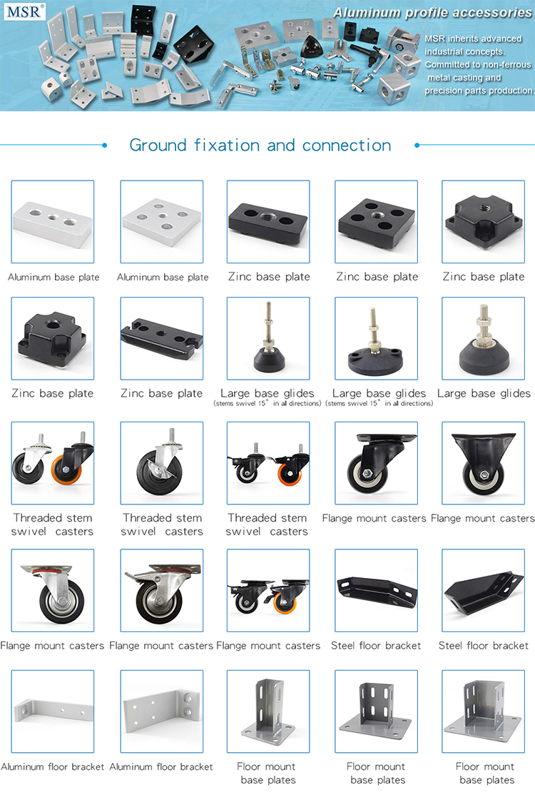 China Manufacturer RoHS OEM ODM 7188 Flange Mount Casters for Aluminum Profile and Making Surgical Mask Machine