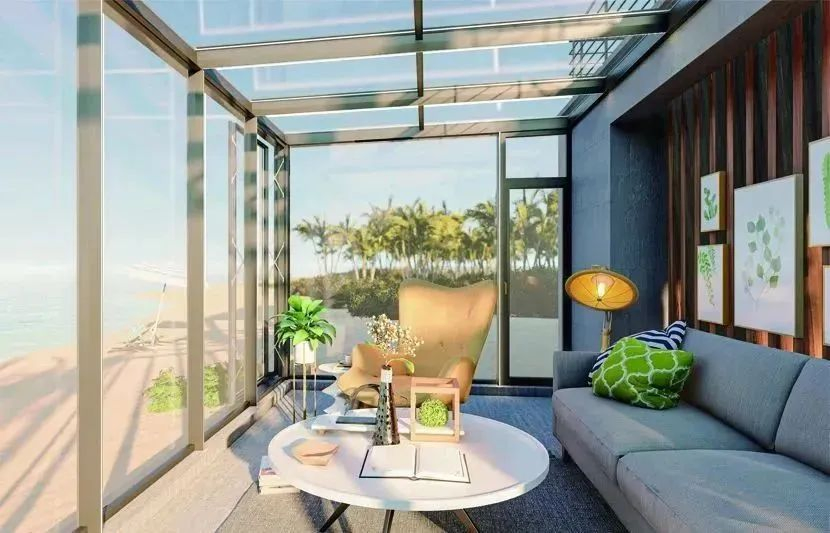 Roof Glass Sunroom Bioclimatic Pergola Aluminum Shutters and Glass Wall System Sunroom Window Alluminio Laminated