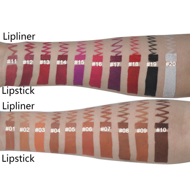 Private Label Cream Lipliner and Lipsticks Waterproof Vegan Lipstick with Lipliner Set