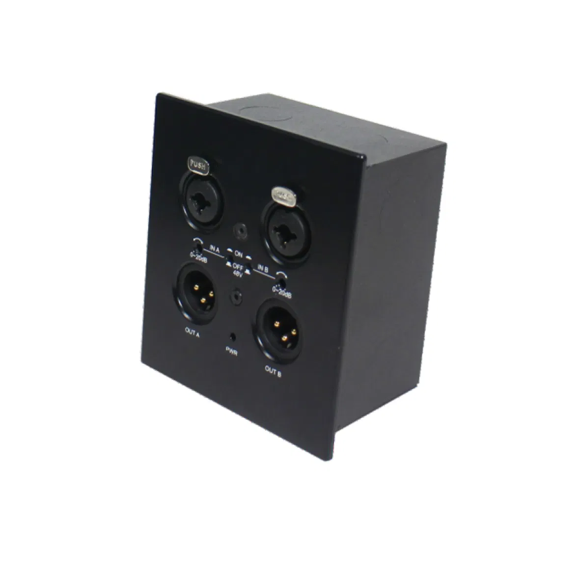 2*2 Professional Dante Wall-Mounted Panel Support Phantom Power and Manual Preamp-Gain Adjustment