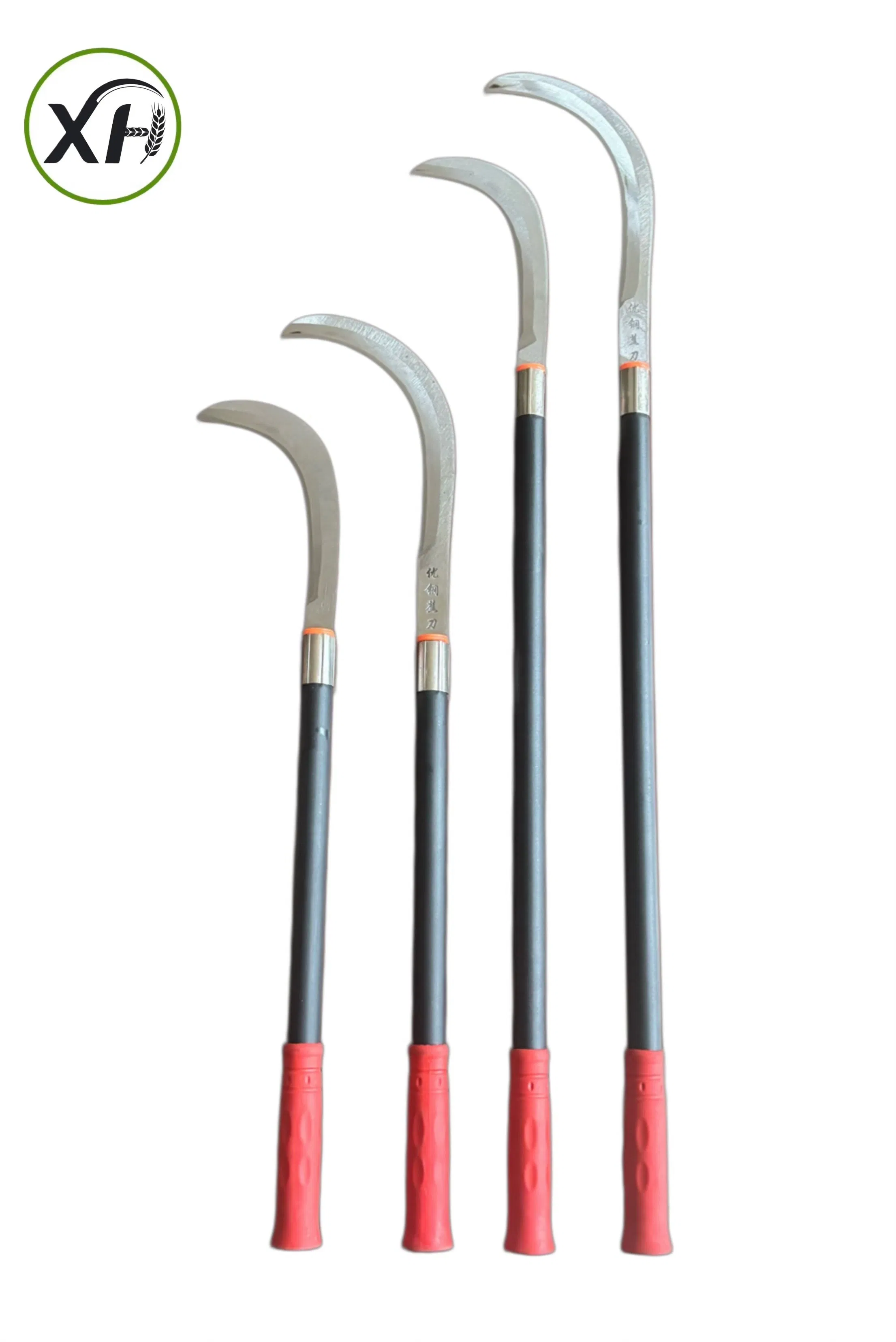 High-Carbon Steel Sickle for Agriculture Tool, Satin Finish Long-Handled and Polishing Blade Sturdy Durable Sickle