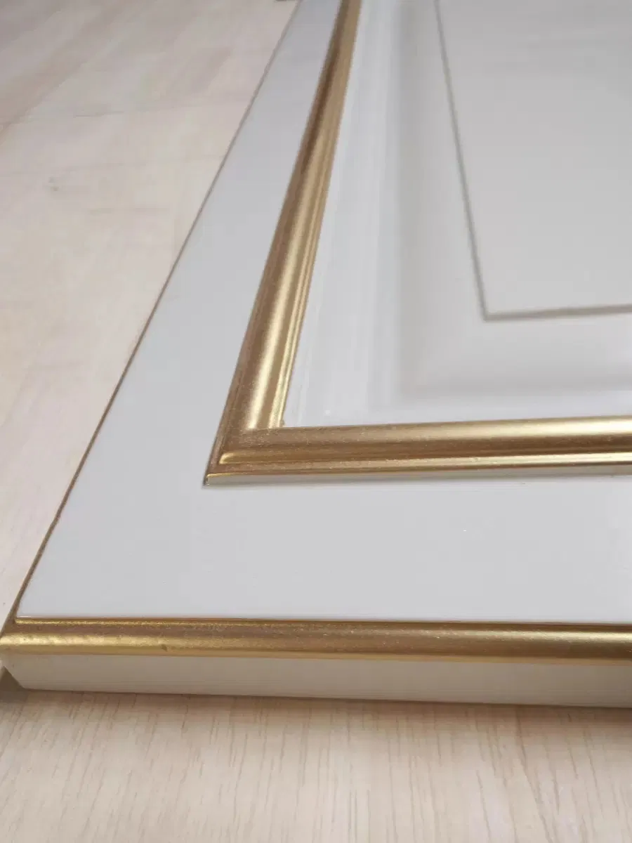 Luxury White Interior Door with Gold Trim: Suitable for Cabinets & Indoor Decor