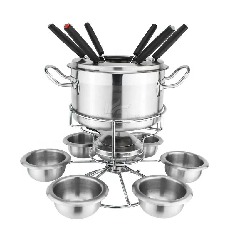 Набор для фондю из нержавеющей стали с подогревом