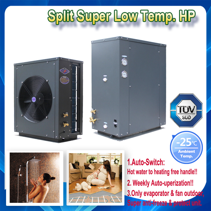 R32 11kw 50-60Hz Evi Split Type Air to Water Geyser Heater Pump -25degc Cold Temperature Floor Heating Boiler