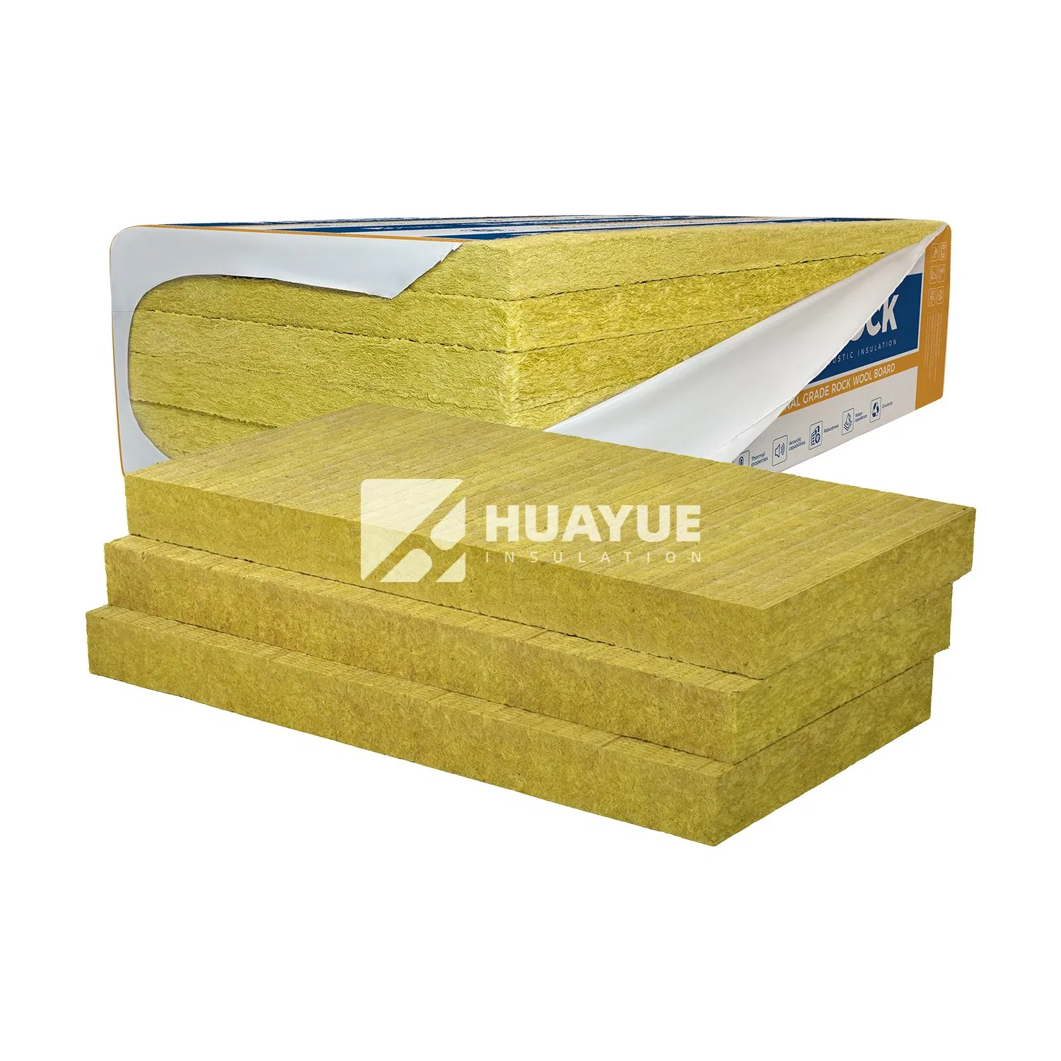 Huayue 50mm Thick Wall Thermal Insulation 100kg/M3 Rock Stone Mineral Wool Board