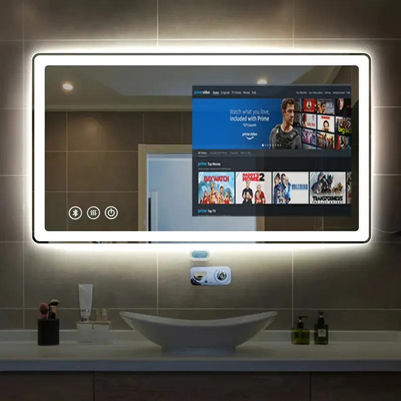 Customized Hotel Waterproof Bathroom Mirror TV Gym Magic Smart Mirror