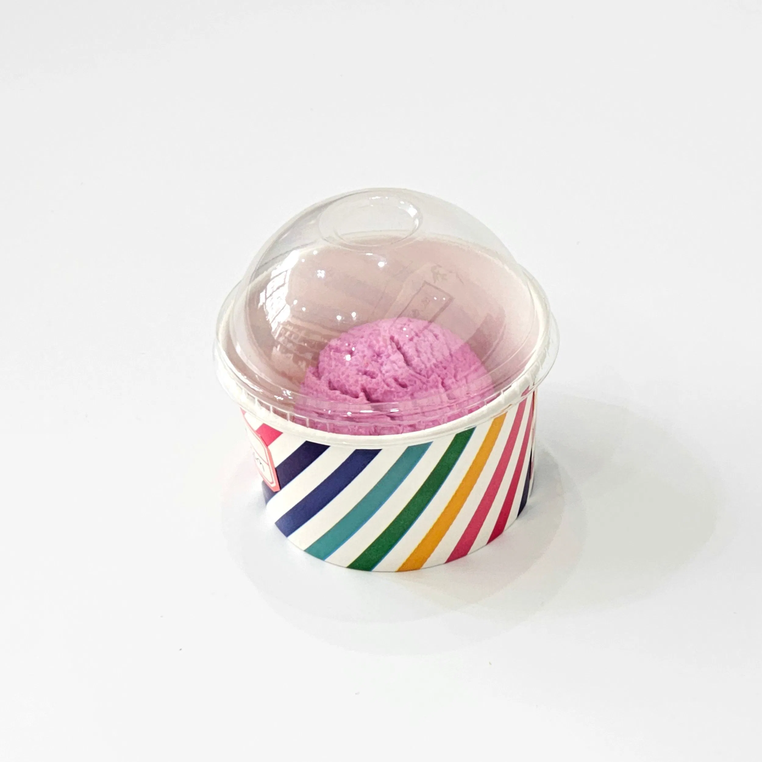 Custom 6oz Disposable Ice Cream Cup with Lid Food Grade Paper Packaging