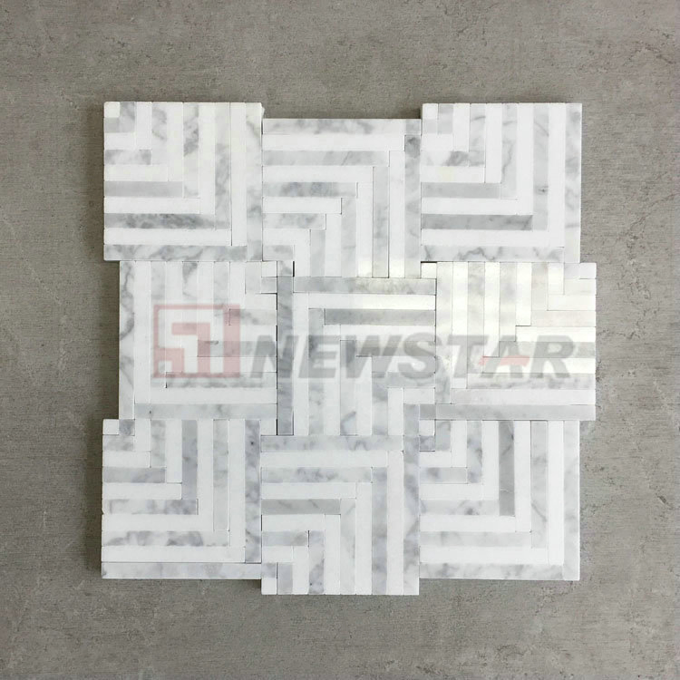 Natural Stone Marble Grey Kitchen Wall Tiles Glass Mosaic Wall Mosaic Tile