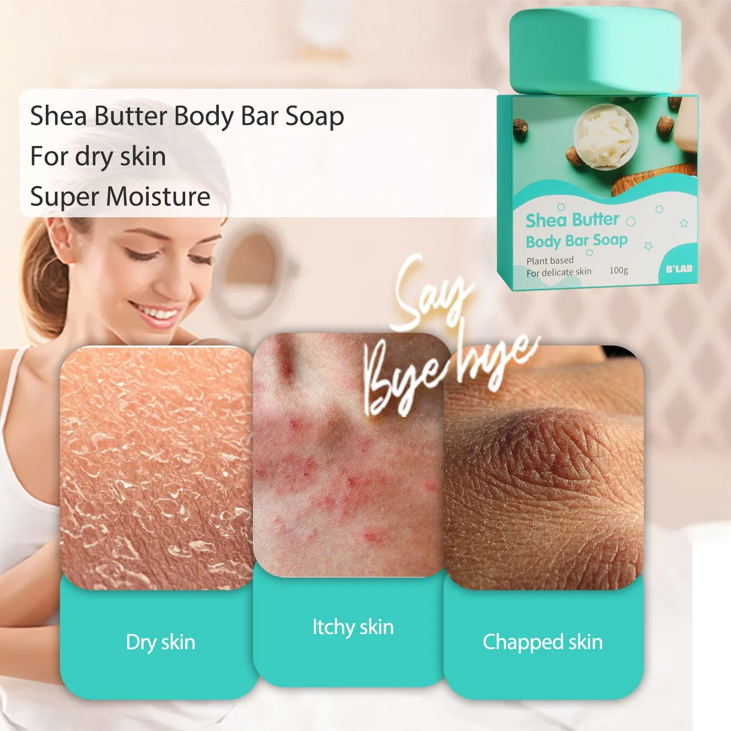 Shea Butter Moisturizing Bath Soap for Dry Skin
