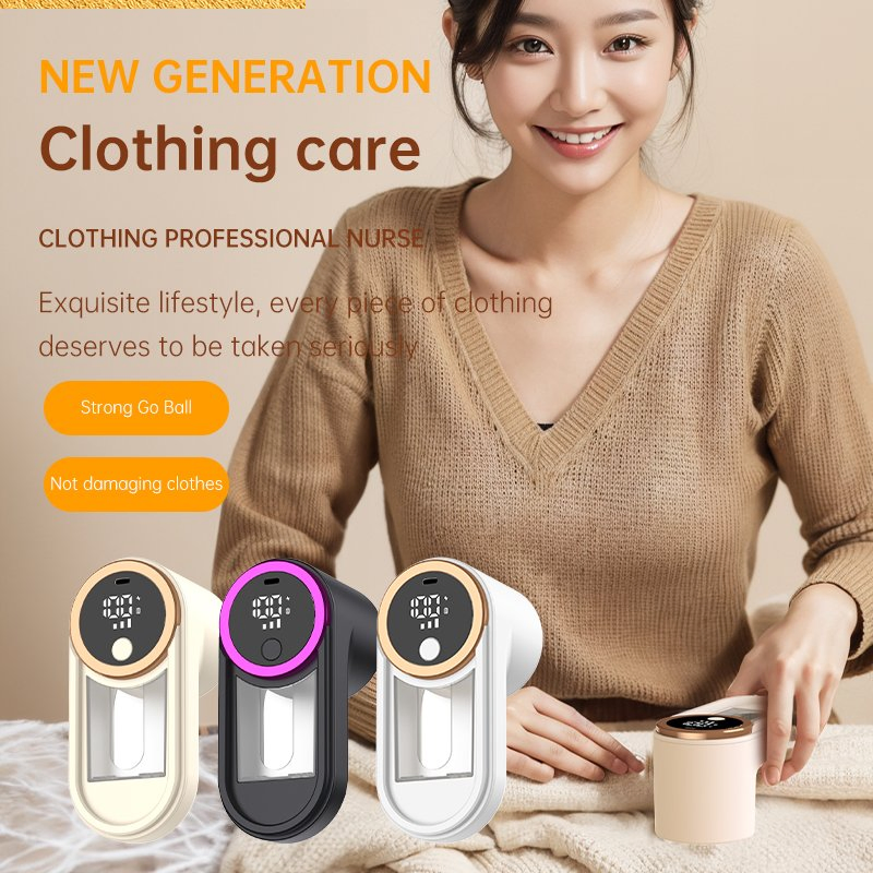Electric Hairball Trimmer Rechargeable Hairball Remover Digital Display Hairball Remover Beard Clothes Two-in-One Hairball Remover