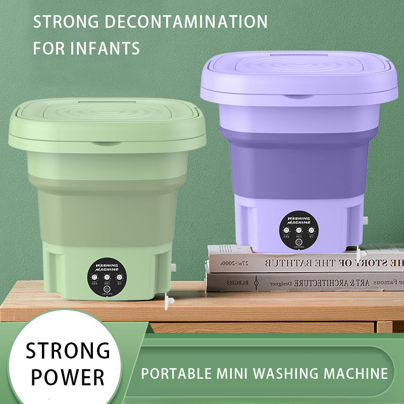 Household Small Folding Portable Washing Machine Student Dormitory Underwear Socks Mini Washing Machine Portable Laundry Bucket
