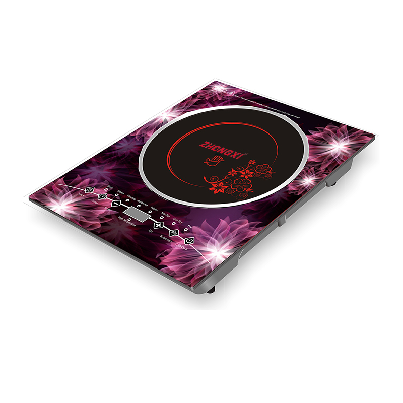 Purple 2000W Fast Cooking More Function Infrared Cooker Colorful Tempered Glass