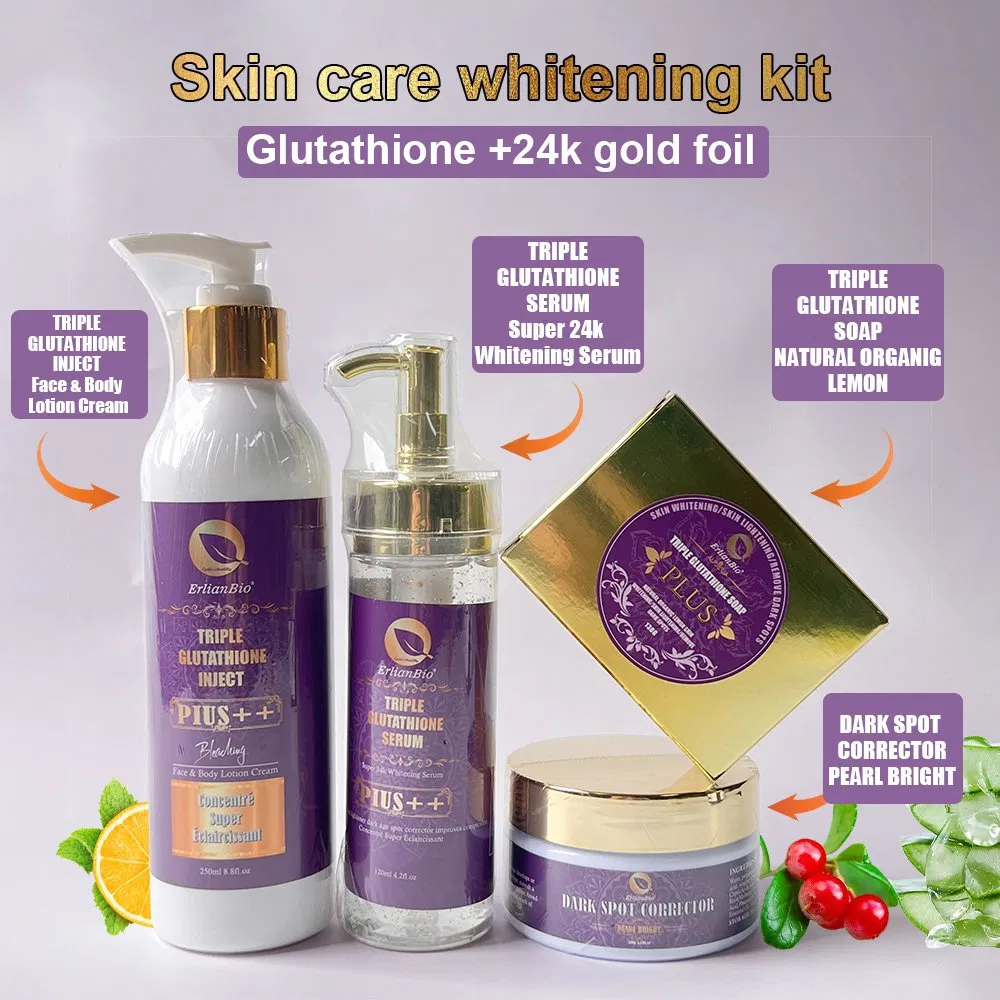 Glutathione Whitening Skin Care Set Private Label OEM/Dom Moisturizing Lightening Anti Aging Remove Dark Spots Glutathione Set