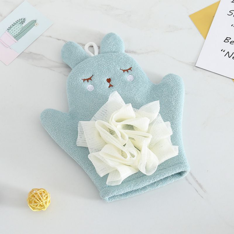 Bath Mitt Washcloths Gloves, Cute Rabbit Exfoliating Glove Body Scrubber