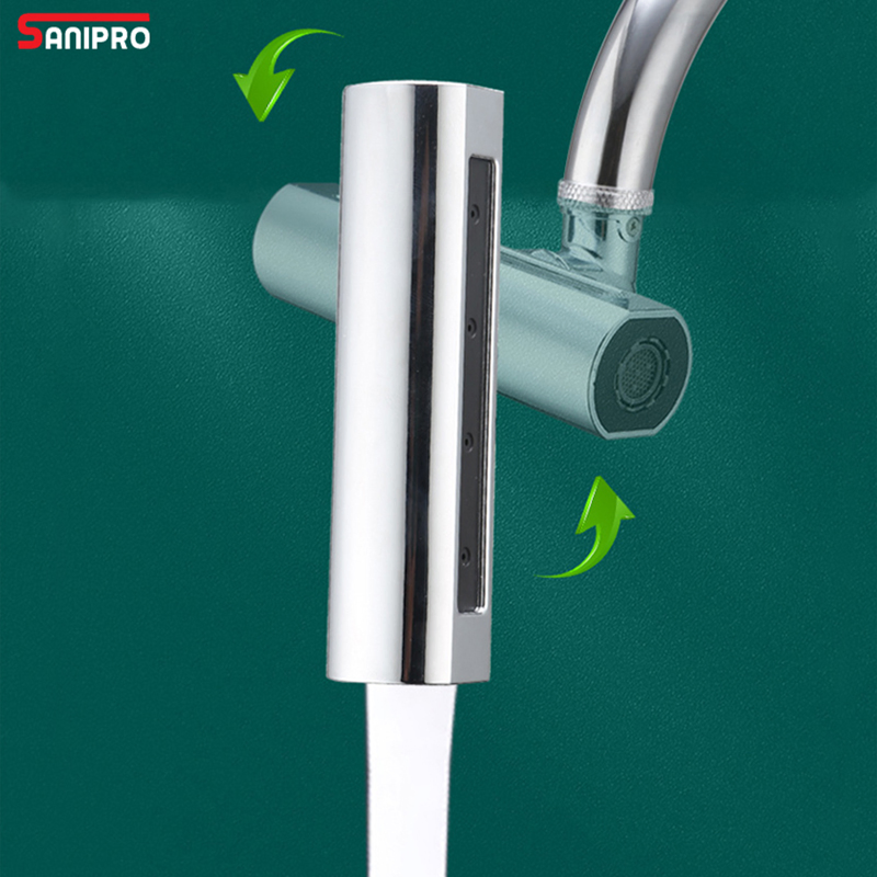 Sanipro New Design 4 Water Outlet Modes 1080 Degree Rotating Universal Extension Faucet Nozzle for Bathroom Kitchen Sink Tap