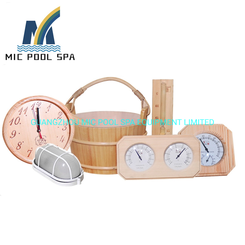Household Wooden Portable Sauna Equipment Canada Cedar or Pine Wood Drum and Scoop with Plastic Tank for Wooden Infrared Sauna Room