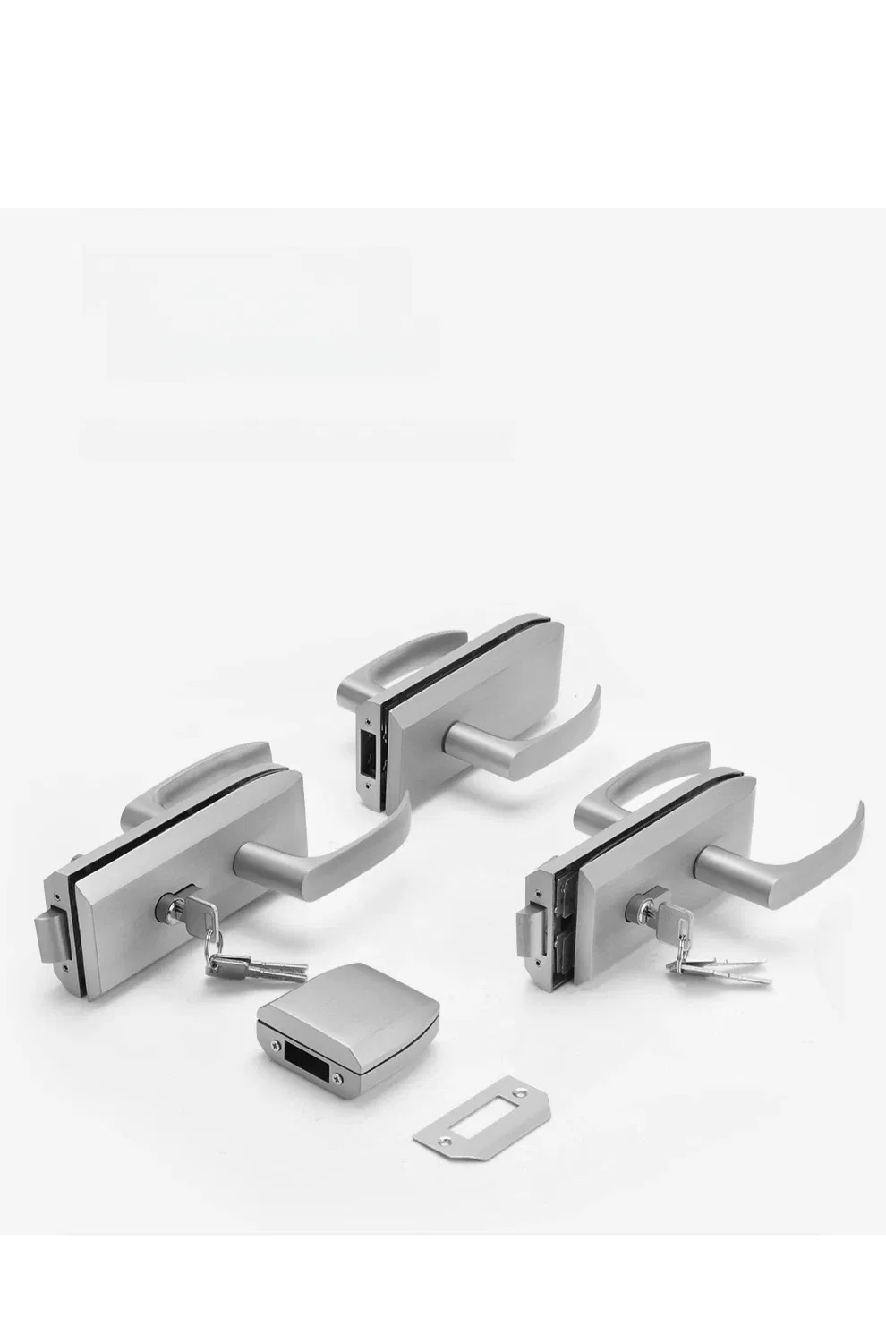 Studio Frameless Zinc Alloy or Stainless Steel Glass Door Lock with Handle Key