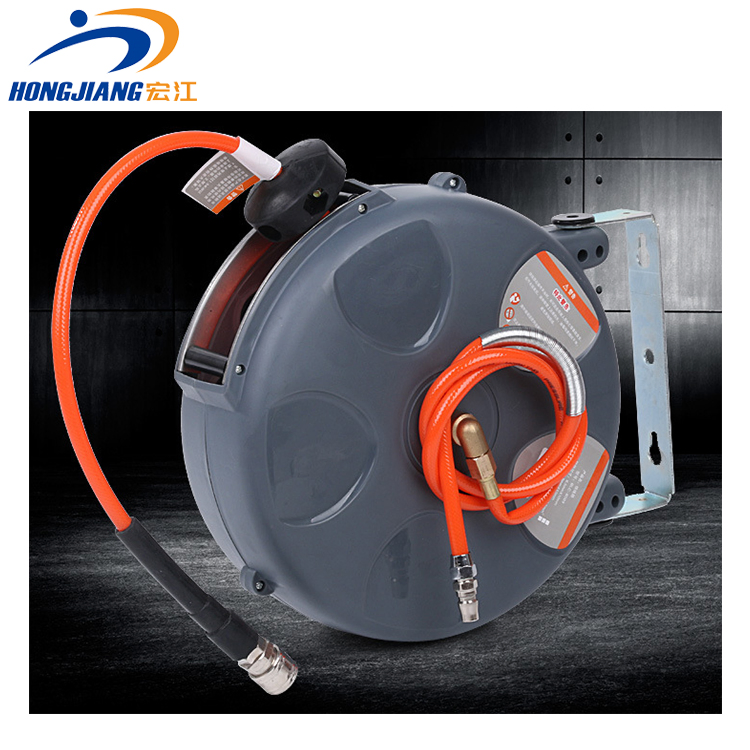 Flexible Retractable Enclosed Plastic Air Hose Reel Drum 3/8inch 6.5X10mm 8X12mm