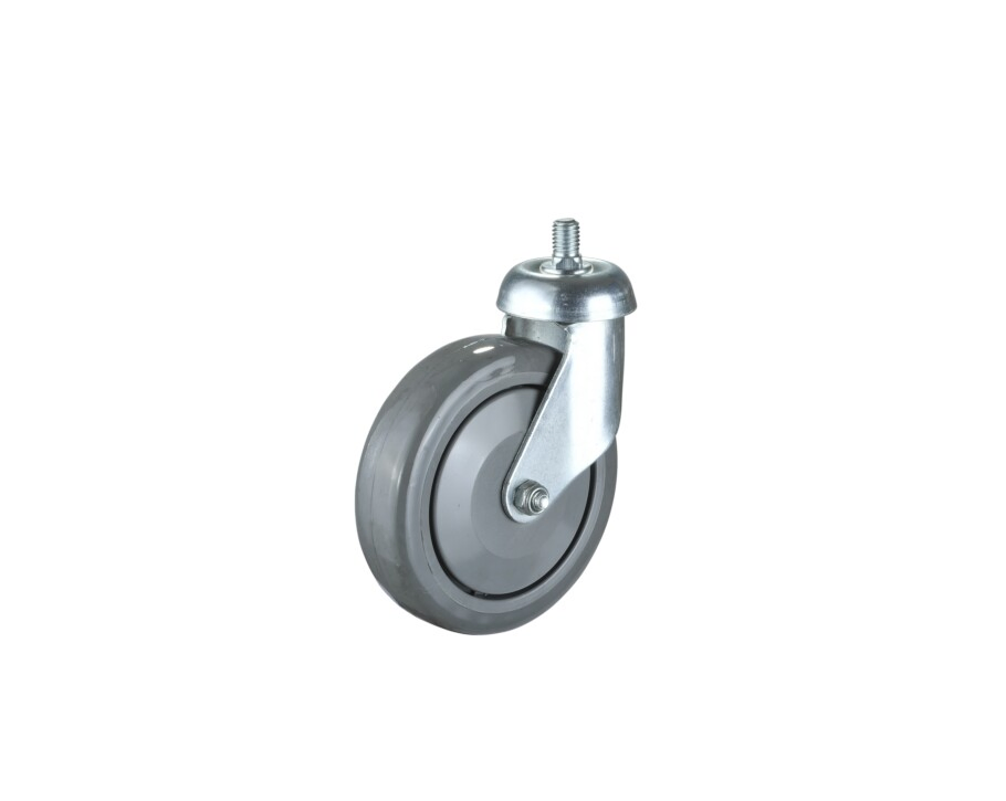 5 Inch Shopping Cart TPE Caster Swivel Thread Stem Castor Trolley Wheel