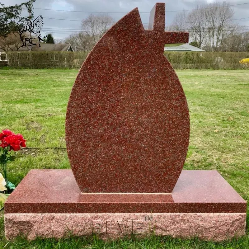 Factory Customized Simple Design Granite Monument Slab Large Size Solid Natural Stone Tombstone