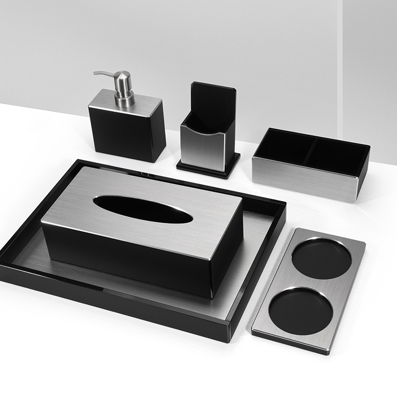 Fashion Accessories Bedroom Furniture Sets PVC Resin Plastic Guestroom PU Leather Items Hotel Amenities