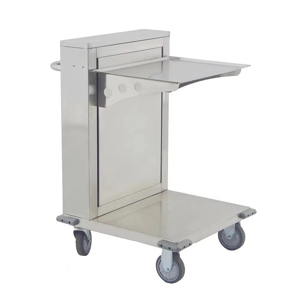 Heavy-Duty Stainless Steel Plate & Gn Pan Cart Commercial Polished Finish Plate Cart Stacking Delivery Cart for Hotel Restaurant Kitchen