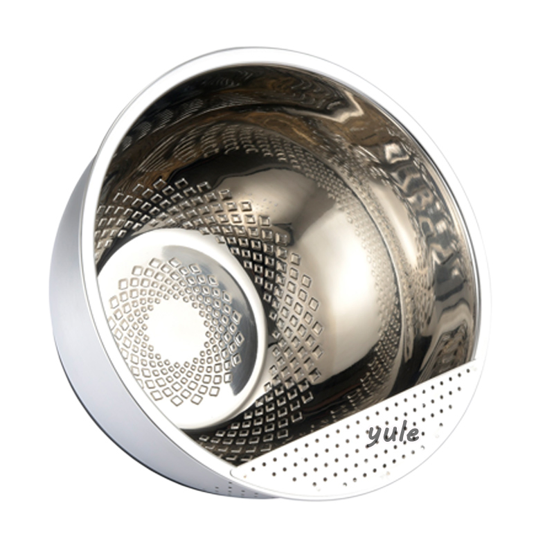 Chinese Local Supplier Filtered Stainless Steel Mesh Rice Colander Strainer and Bowl Rice Washing Bowl