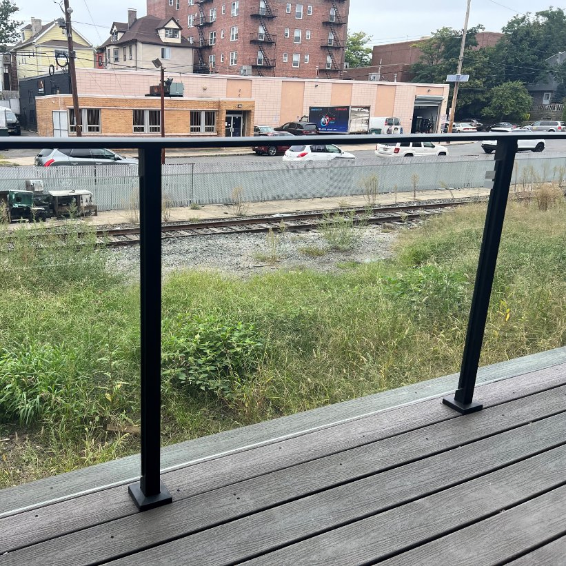 Balcony Deck Wall Post System Glass Railing Aluminum Semi Frameless Balustrade