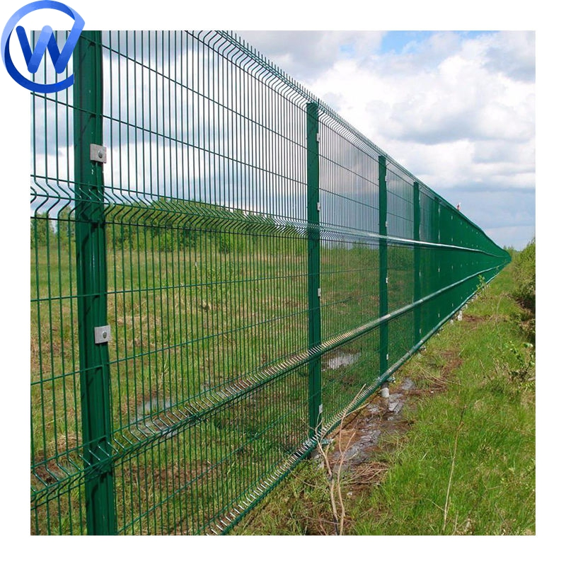 3D Curved Welded Security Wire Mesh Fence Panel Rigid Profile V Mesh Fence