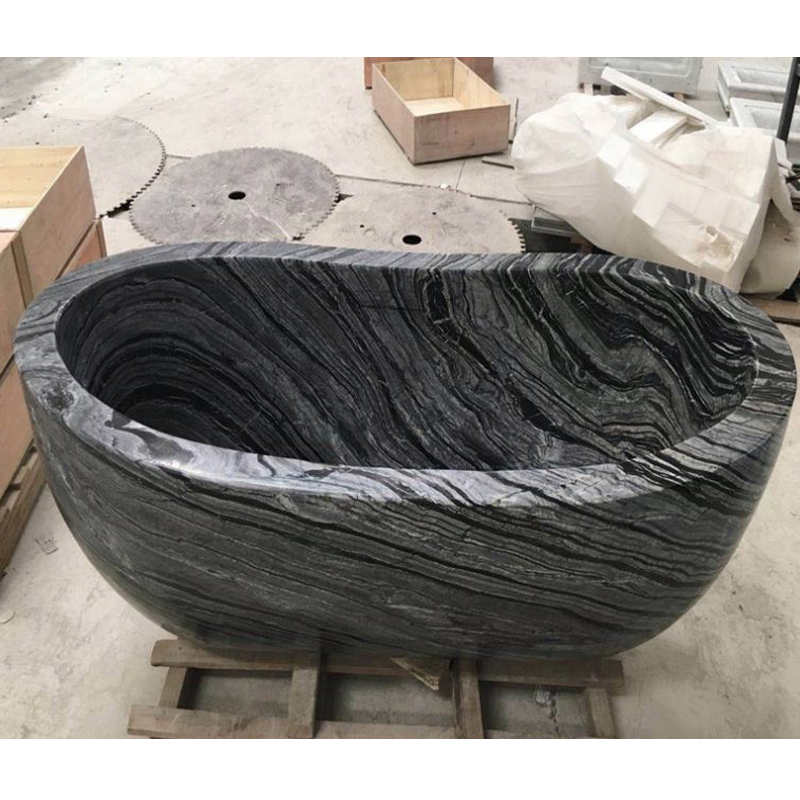 Ванна из гранита и мрамора черная
