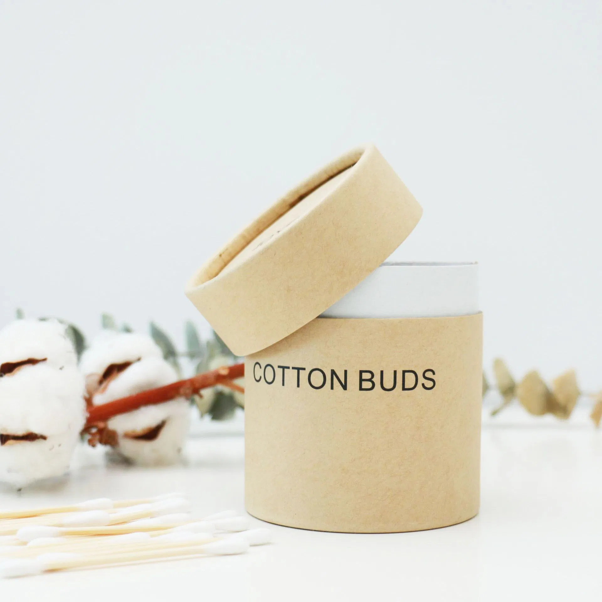Bamboo Cotton Buds Plastic-Free Product & Packaging 100% Biodegradable Cotton Swabs 200 Units